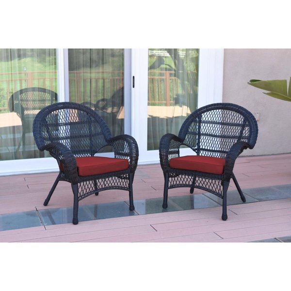 Propation W00211-C-2-FS018 Santa Maria Black Wicker Chair with Red Cushion PR1081434